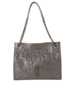 Medium Niki Tote, Leather, Grey, 0419, 2*